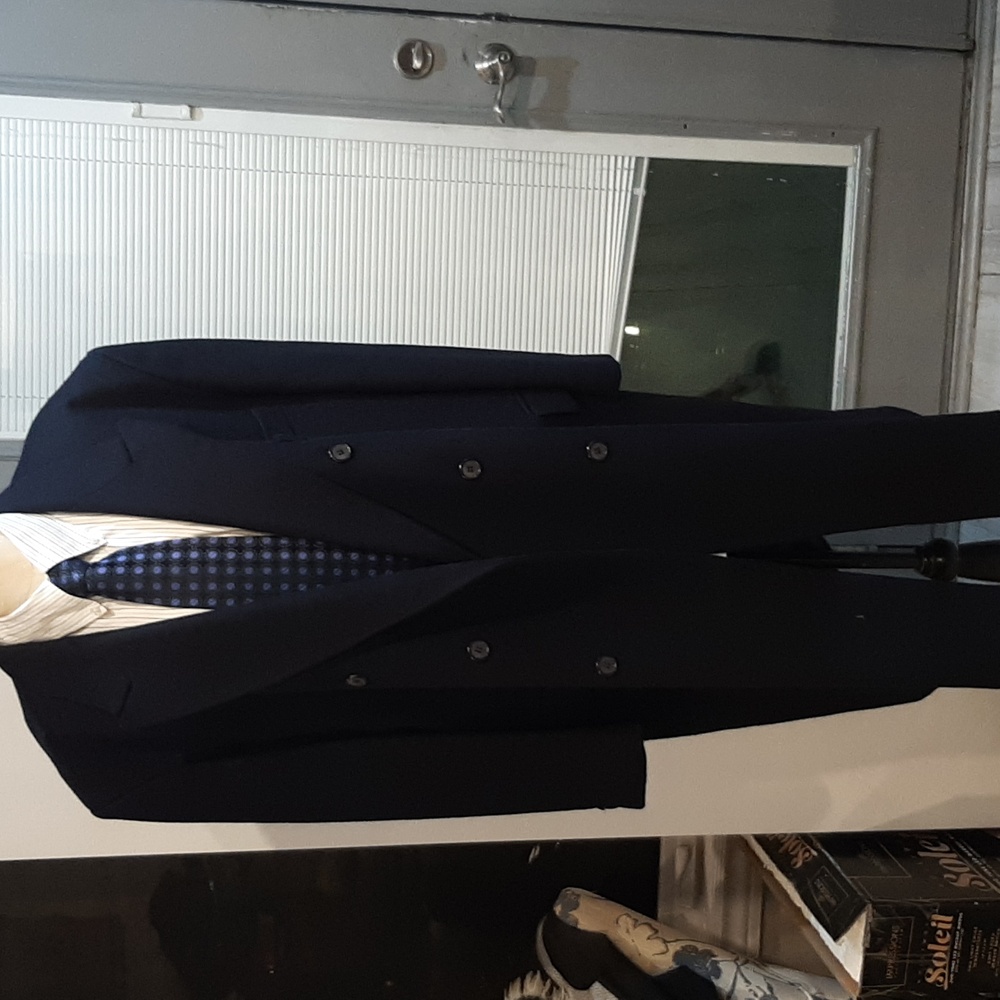 Men's Dark Navy  Double-Breasted Coat